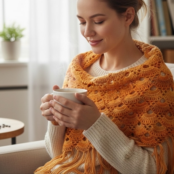 🍁🍂🌾🌈⛈️NEW FALL SALE🍁🍂🌾 Virus Shawl, Bactus - Picture 2 of 10